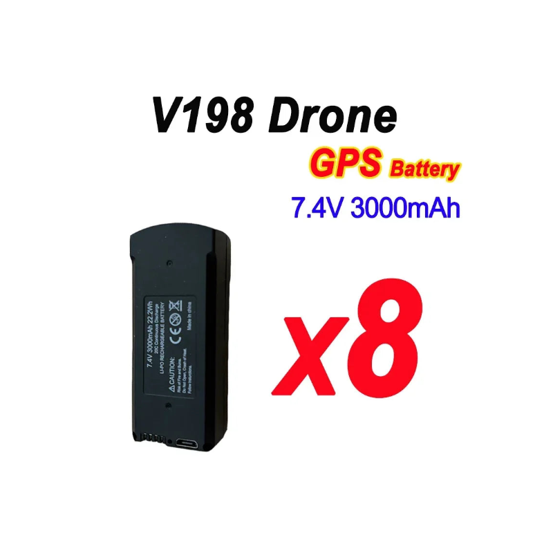Batterie originale 7.4V 3000mAh pour Drone V198 MAX / V198 MAX PRO – Batterie de remplacement RC