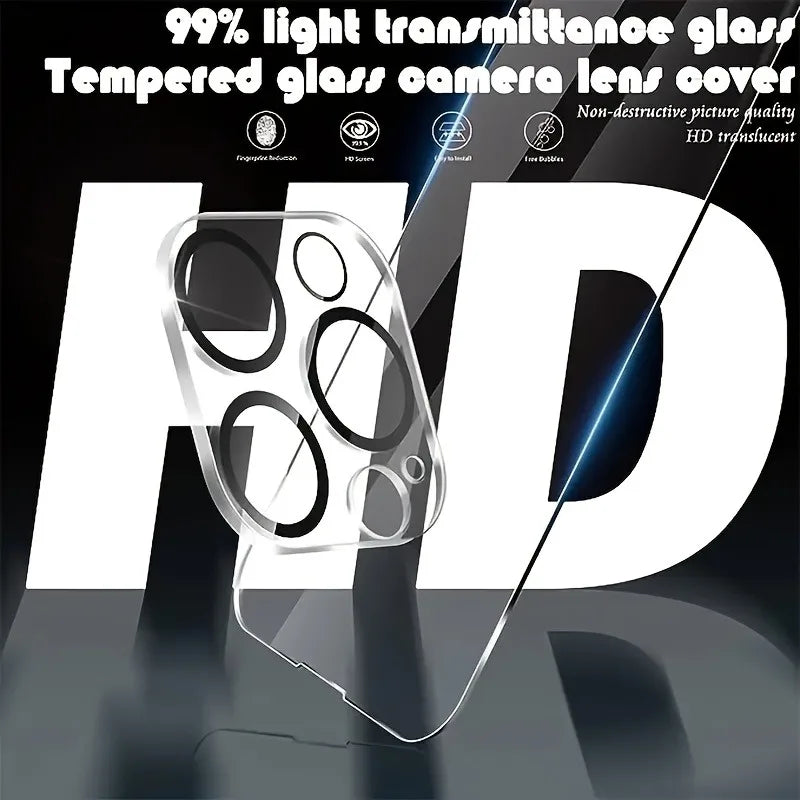 Film de protection d’écran en verre trempé (lot de 3) + protecteur d’objectif pour iPhone – KENNAGE