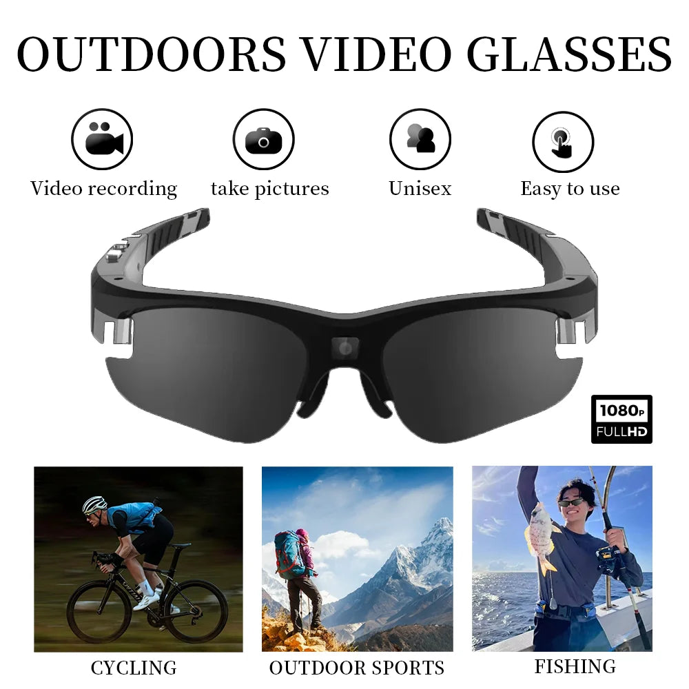 Lunettes intelligentes 4K FPV – Caméra WiFi 1080P/4K, Mini Caméra POV, Sport et Vlogging