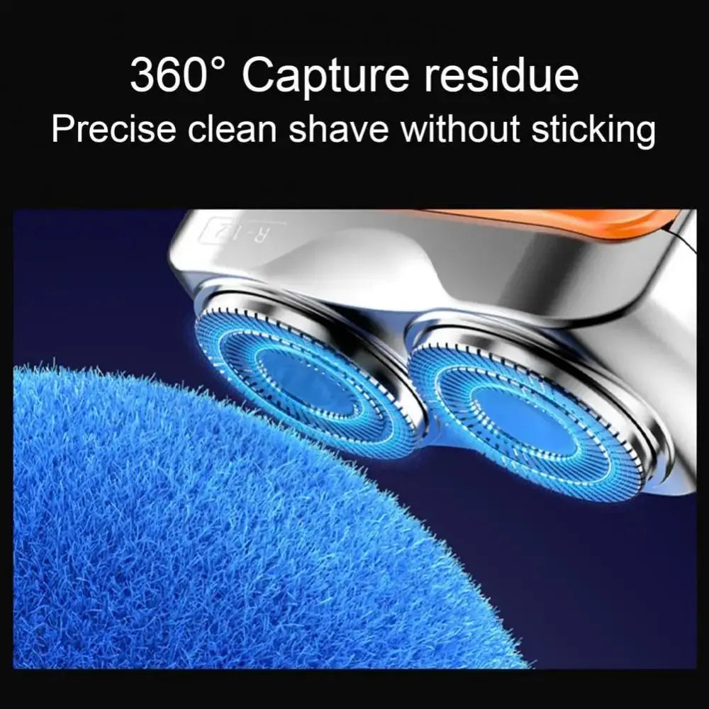 Mini rasoir électrique compact pour hommes – double tête rotative magnétique, portable, étanche, 9000 tr/min