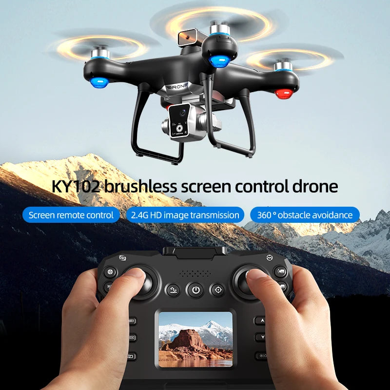 Drone à écran K102 version solitaire – Caméra 4K, moteur sans balais, évitement d'obstacles, quadrirotor pliable, jouet RC 2025
