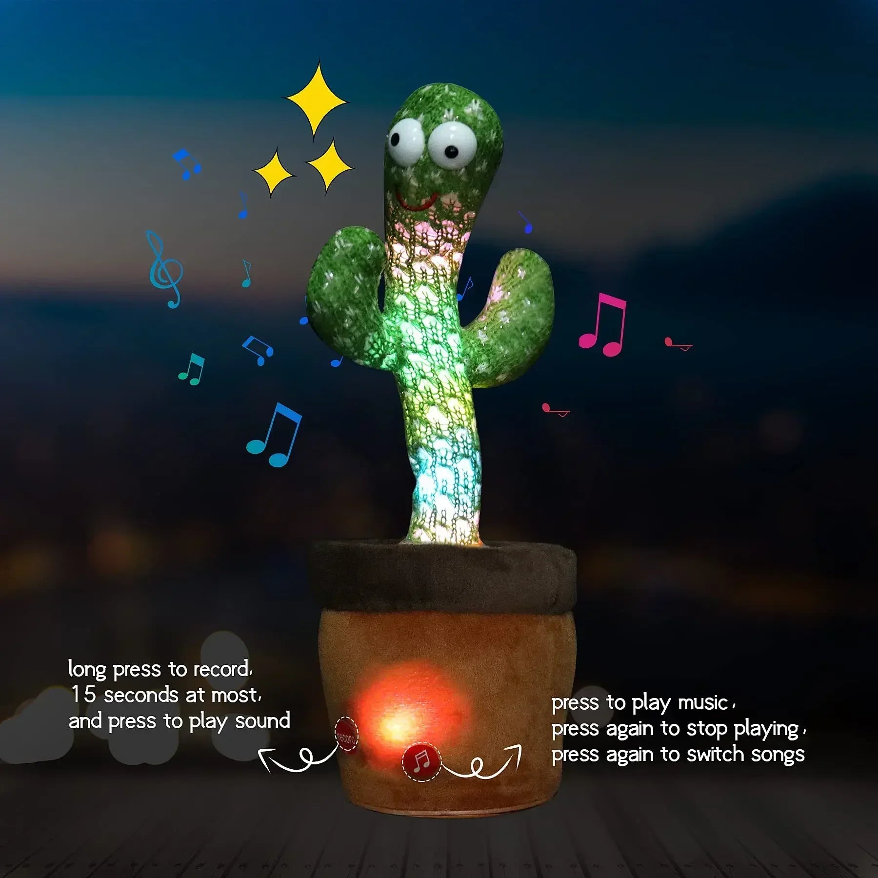 Jouets Cactus pour bébés garçons et filles, chantant, imitant, statique, répétant ce que vous dites