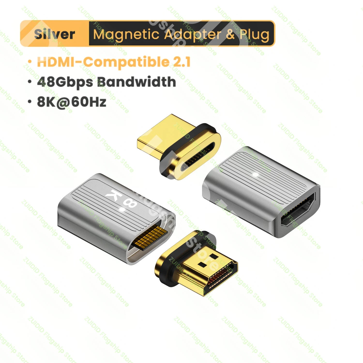 Adaptateur magnéatique 2.1 Compatible HDMI mâle à femelle pour Xiaomi TV Box PS5 USB HUB haute vitesse 8K/60Hz 4K/120Hz 48Gbps câble eARC