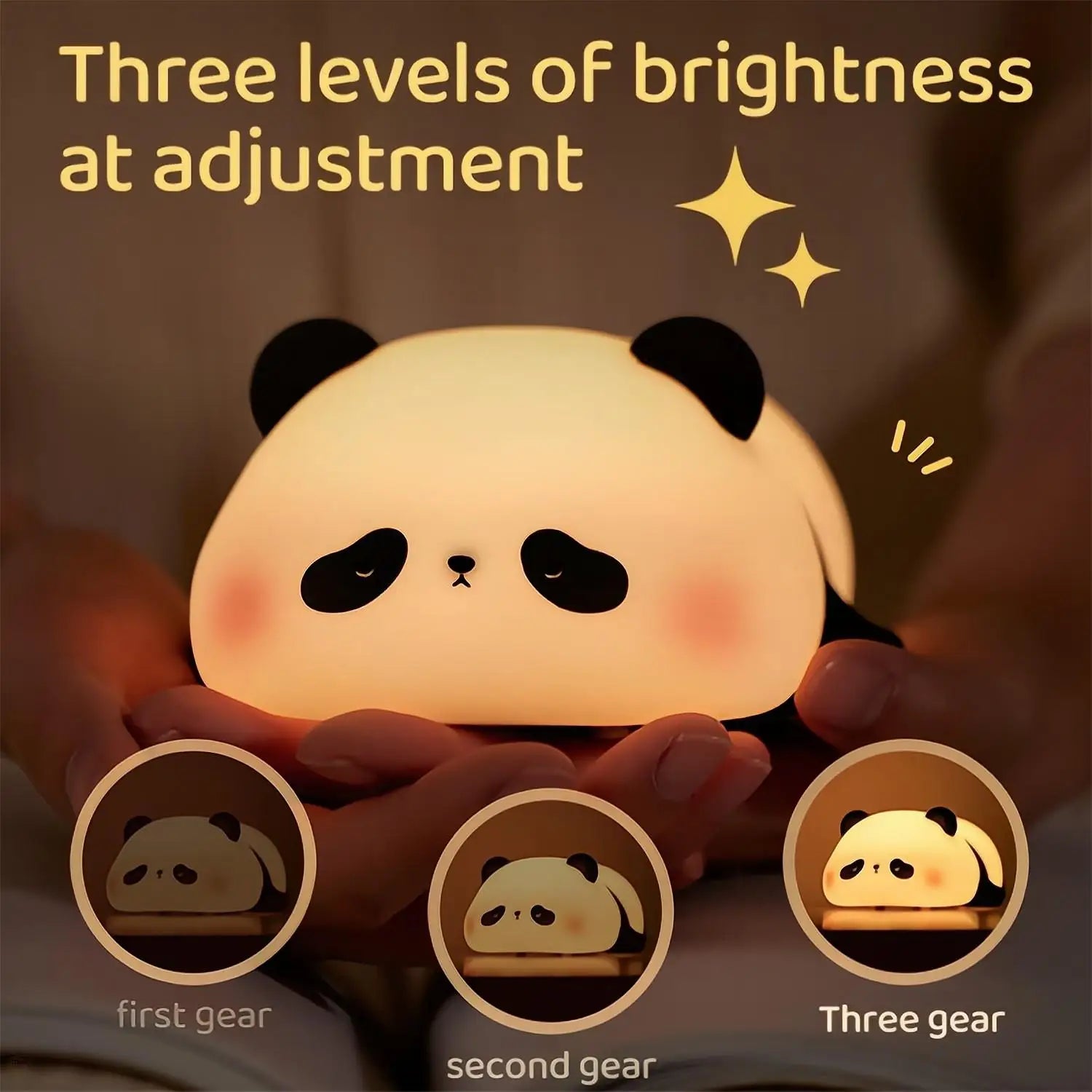 LED Silikon-Nachtlicht Panda/Löwe für Kinder – USB wiederaufladbar