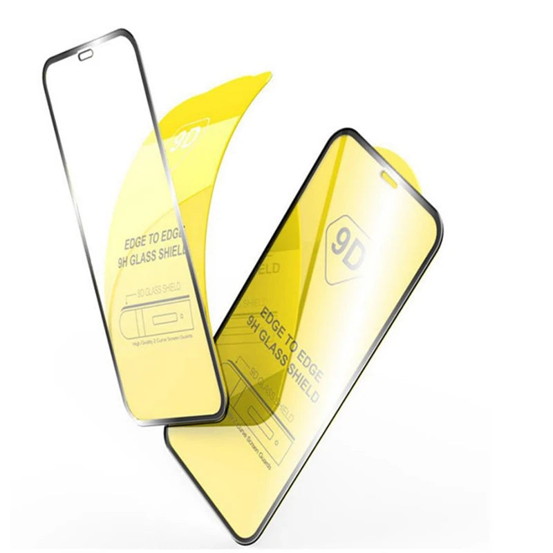 Protecteur d'écran 9D – 1 à 5 pièces – Verre trempé pour iPhone 15/14/13/12/11 Pro Max – Protection écran pour iPhone XR/X/XS Max/6/7/8 Plus