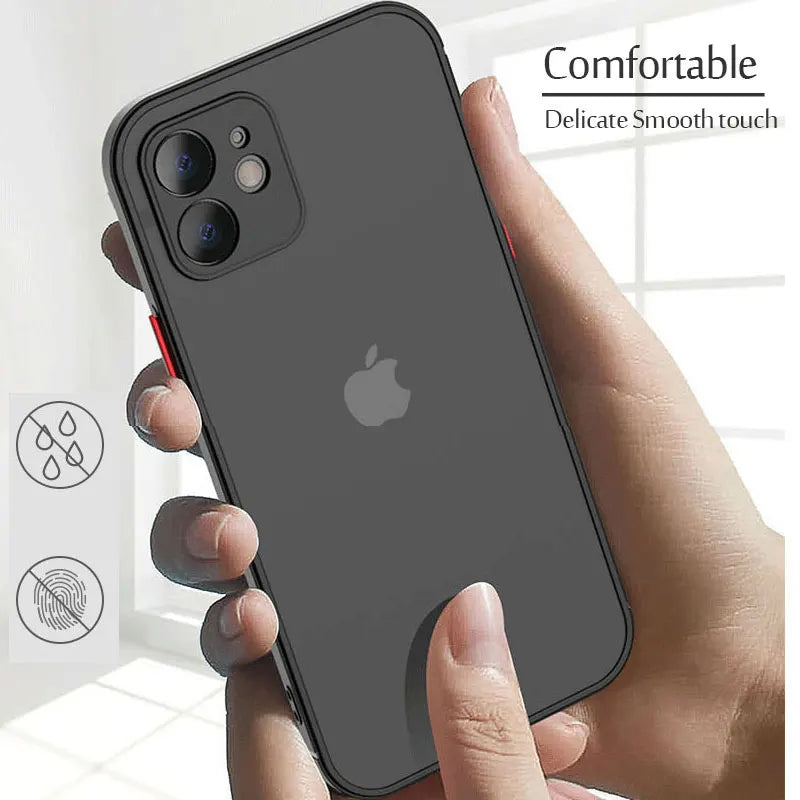 Coque antichoc en Silicone mat pour iPhone 11, 11 Pro, XS Max, XR, 12 Pro, 12, 12 mini