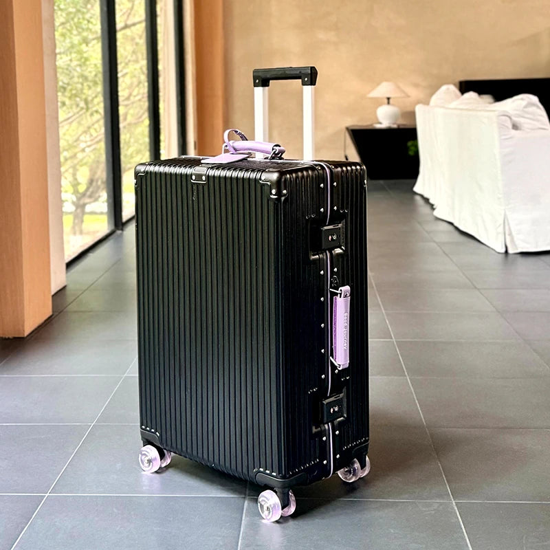 Valise à main Sushimu 20 pouces – Étui en cuir, trolley avec petite serrure à combinaison