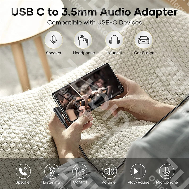 Adaptateur coudé USB Type C à 3.5mm pour écouteurs HiFi, prise 3.5, câble adaptateur Audio AUX pour iPad Pro Samsung Huawei Xiaomi