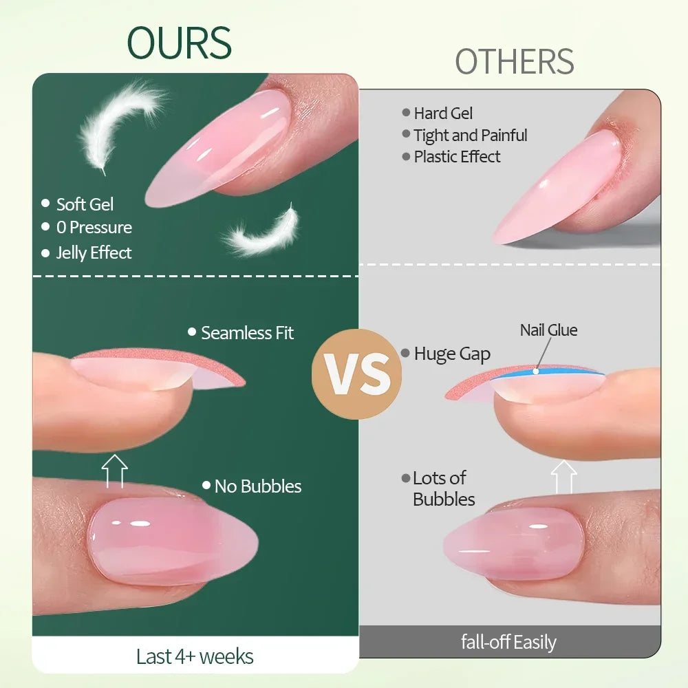 Ongles Naturels Nude 140 pièces - Nailpop 3-en-1 – Ultra-Fit, Press-On, DIY Manucure