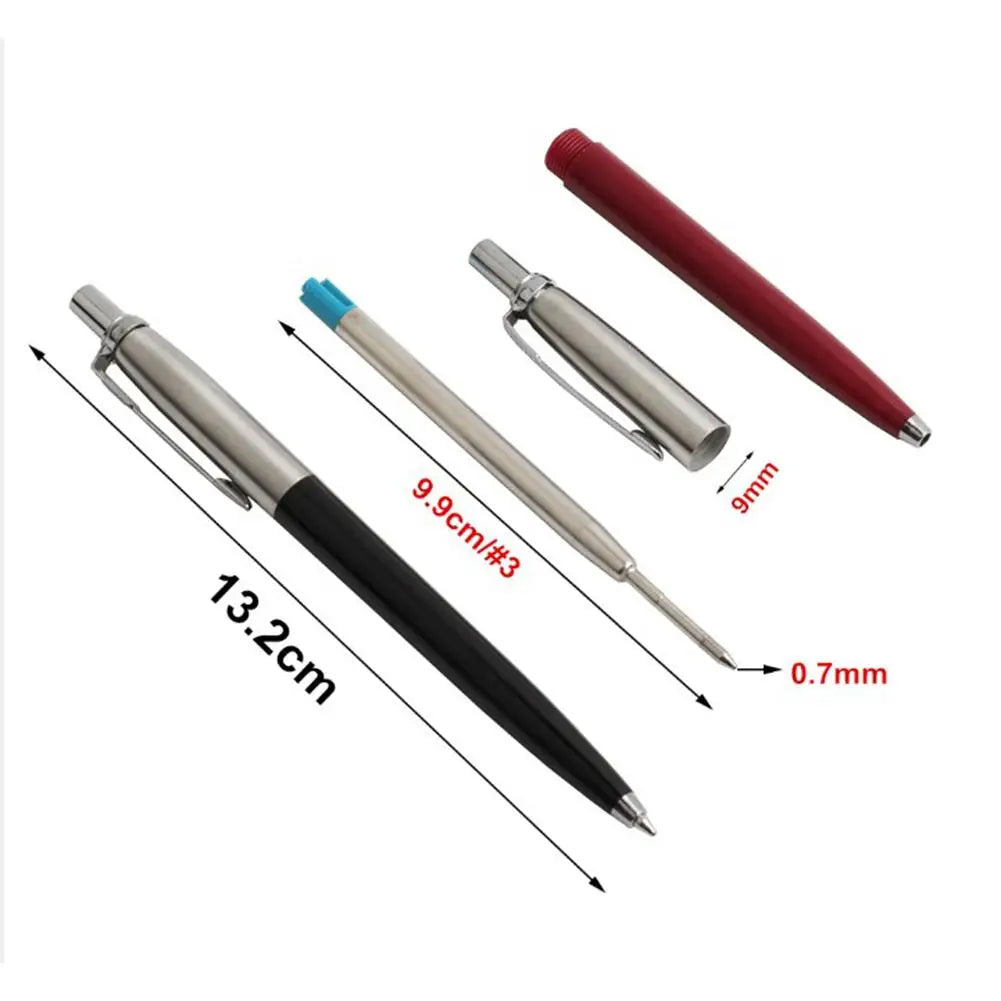 Stylo à bille en métal de style presse commerciale, stylos cadeaux commerciaux pour l'école, le bureau, noyau à base de solvant, stylo à bille automatique, encre noire