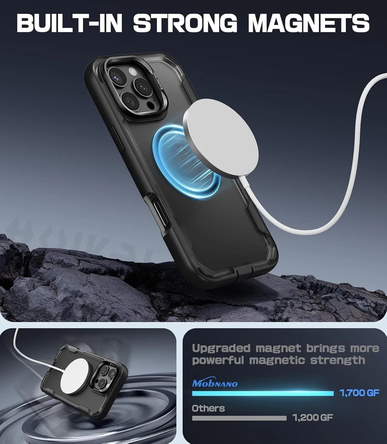 Coque de protection pour iPhone 16 Pro Max 16 Pro 15 Pro Max 14 13 12 Magsafe caméra magnétique protection corps complet antichoc housses de protection