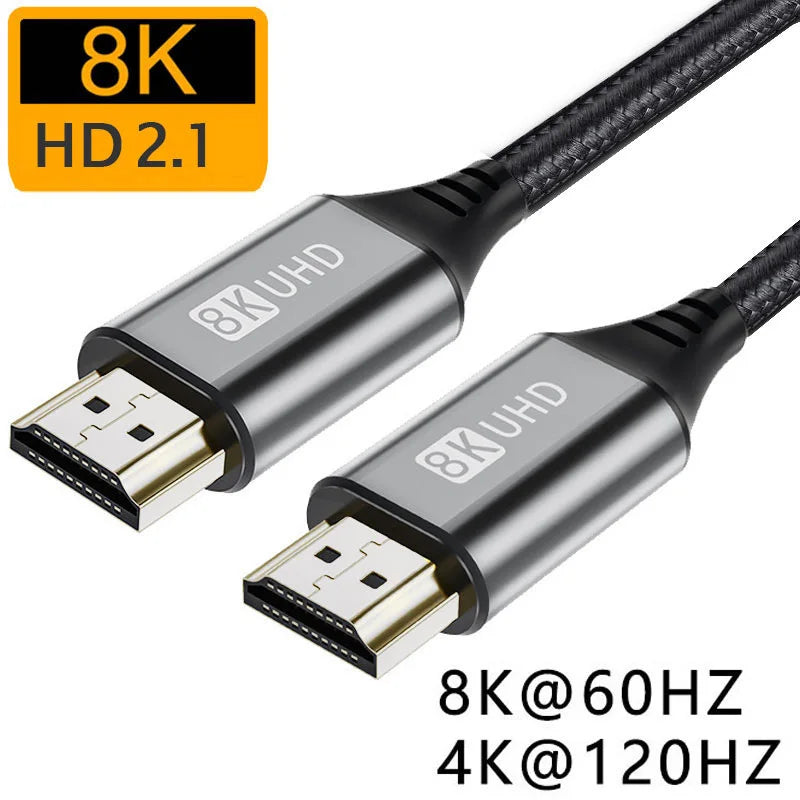Câble numérique 8K compatible HDMI pour Xiaomi Mi Box 8K/60Hz 4K/120HZ 48Gbps, pour PS5, PS4, ordinateur portable, moniteur TV, projecteurs