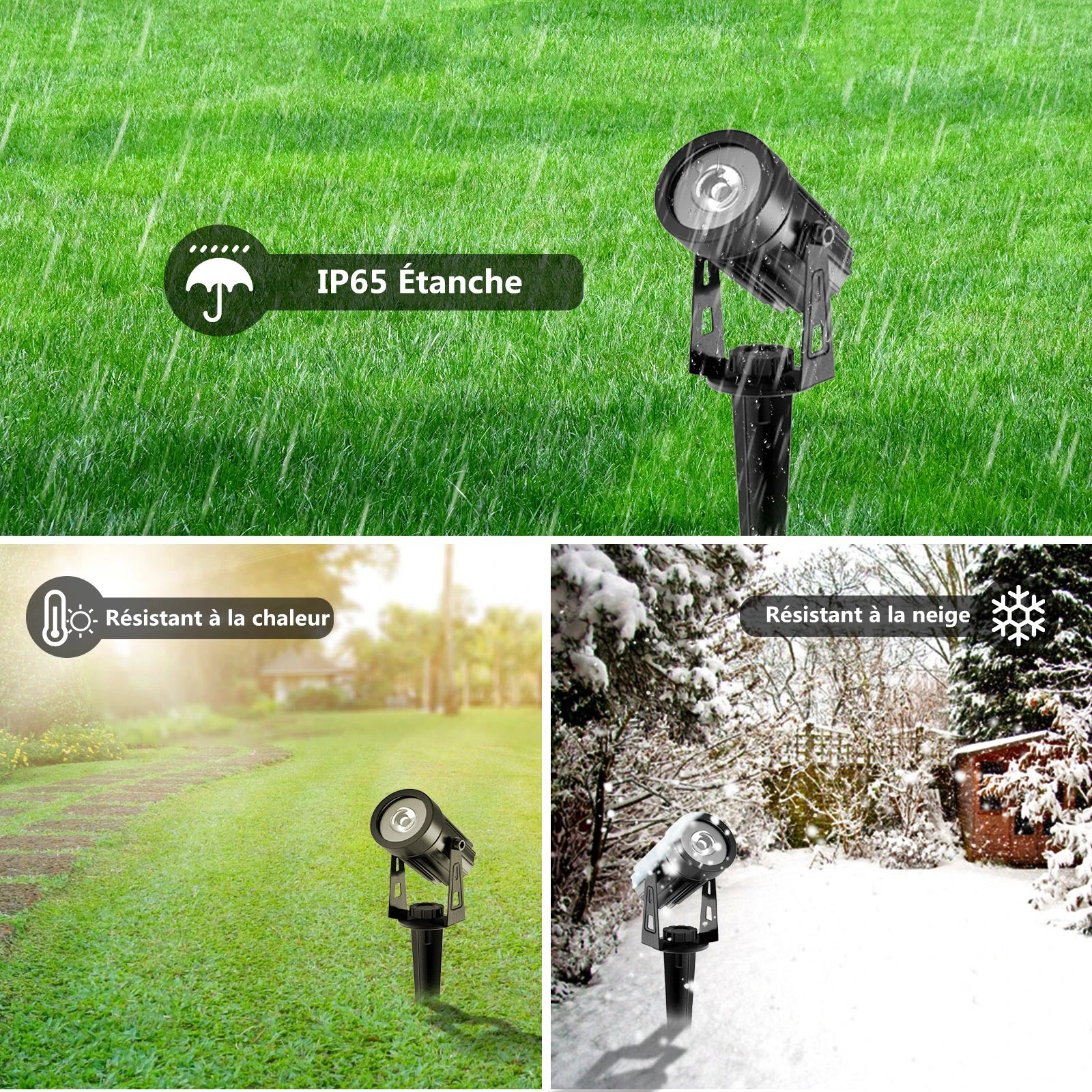 Rostfreie LED-Solarleuchte aus Aluminium – IP65, 1/2/3/4 Strahler, Außenbeleuchtung für Garten und Landschaft, RGB- und Warm-/Kaltweiß-Optionen