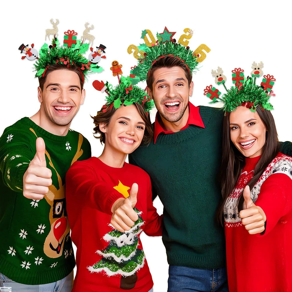 Serre-tête décoratif, Bandeaux du Nouvel An et de Noël - Cerceaux pour cheveux de bonhomme de neige de renne