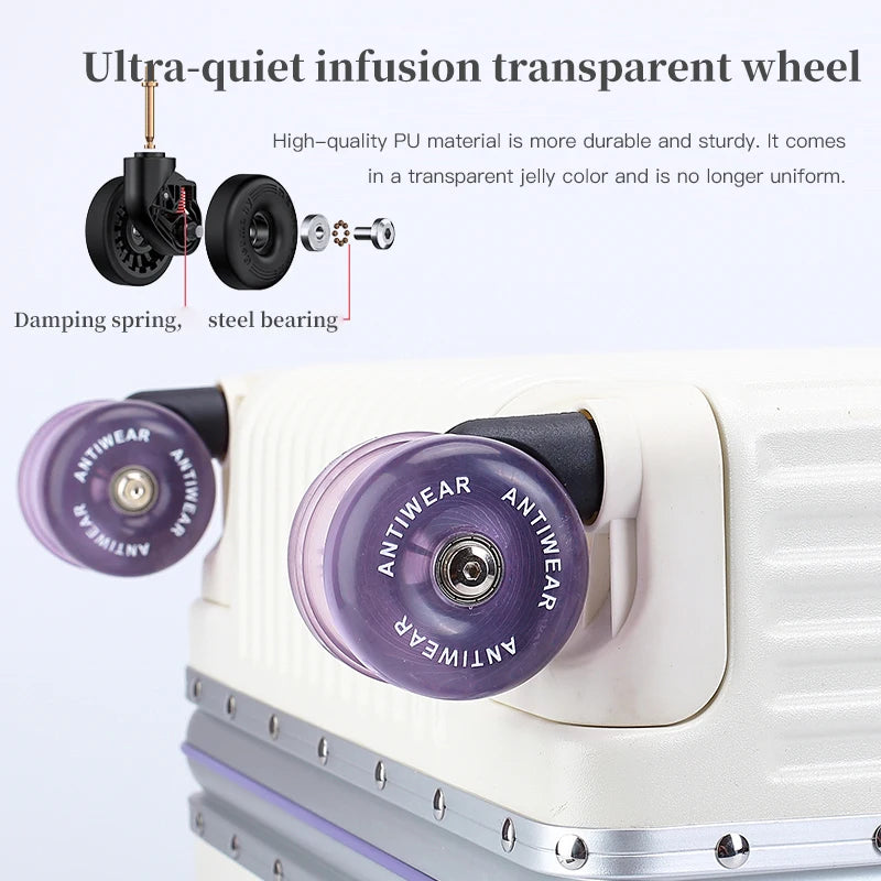 Valise à main Sushimu 20 pouces – Étui en cuir, trolley avec petite serrure à combinaison