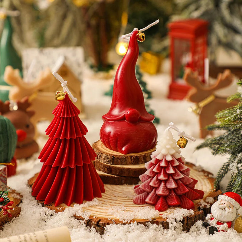 Bougie  créative en forme de sapin de Noël, bougie parfumée, cadeaux de fête du Nouvel An, décoration de Noël