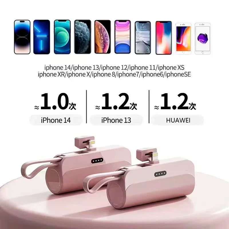 Batterie externe Mini Power Bank Portable 2 en 1, 10000mAh, Batterie Externe Plug Play, Type C, Chargeur Rapide pour iPhone Huawei