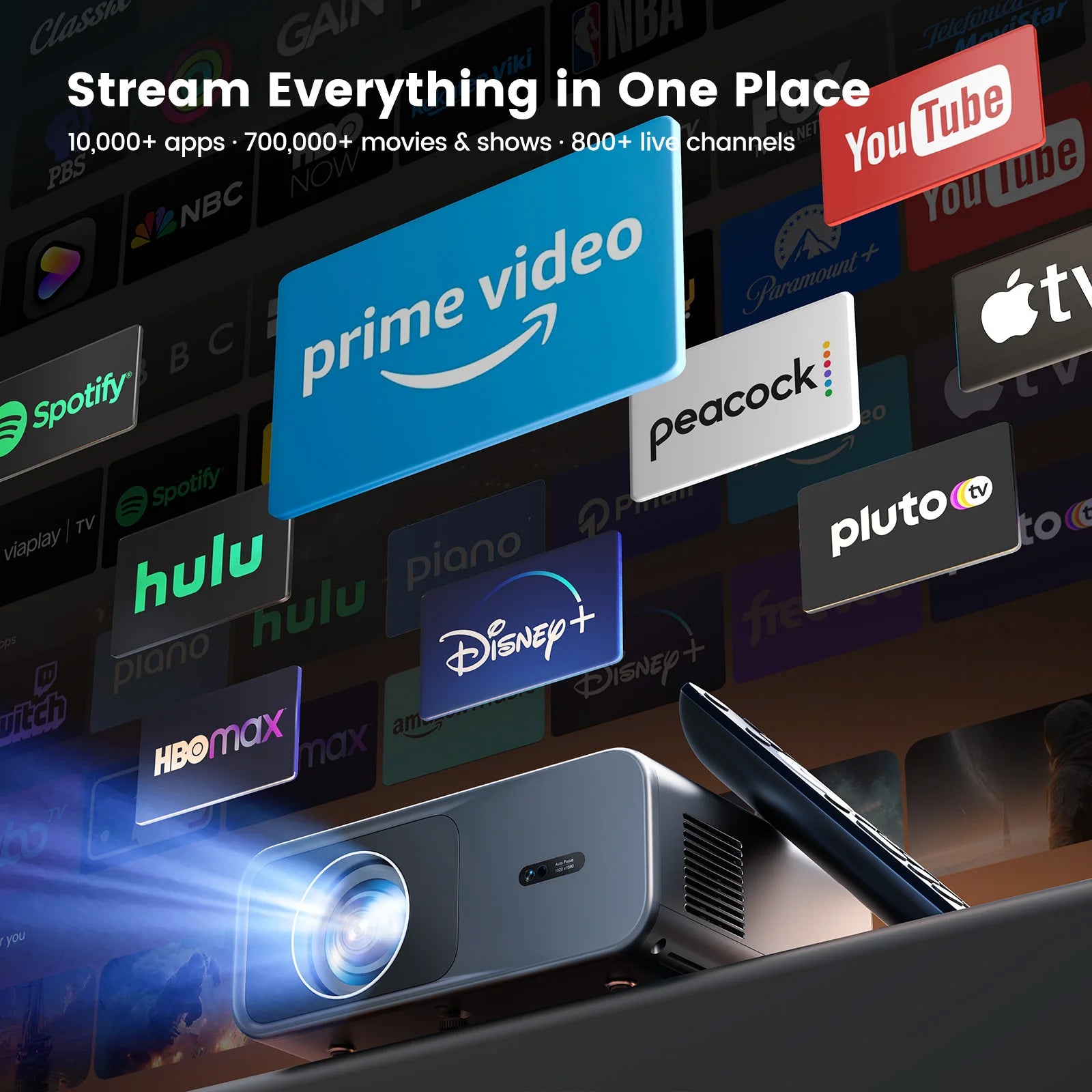 Projecteur Vidéo Wimius 4K Smart Google TV 1200 ANSI – Home Cinéma Portable