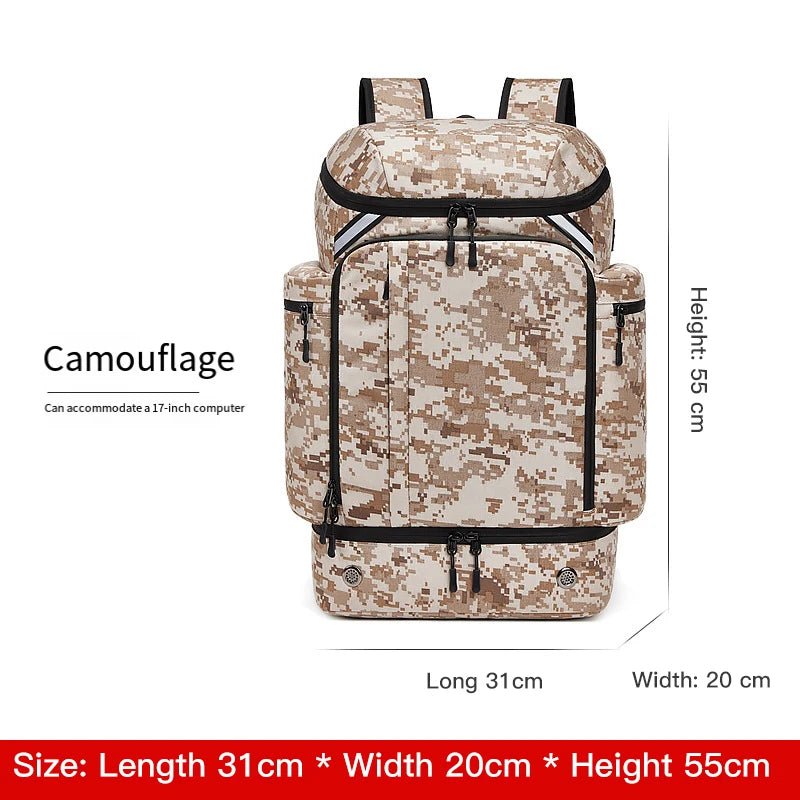 Sac à dos SUSHIMU – Double épaule pour hommes, randonnée et voyage, compartiment ordinateur portable