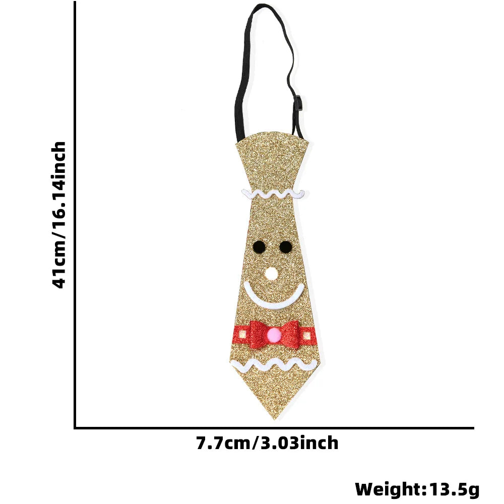 Cravates de Noël en Feutre pour Enfants, Décorations de ix, Bonhomme de Neige, Elk, Arbre