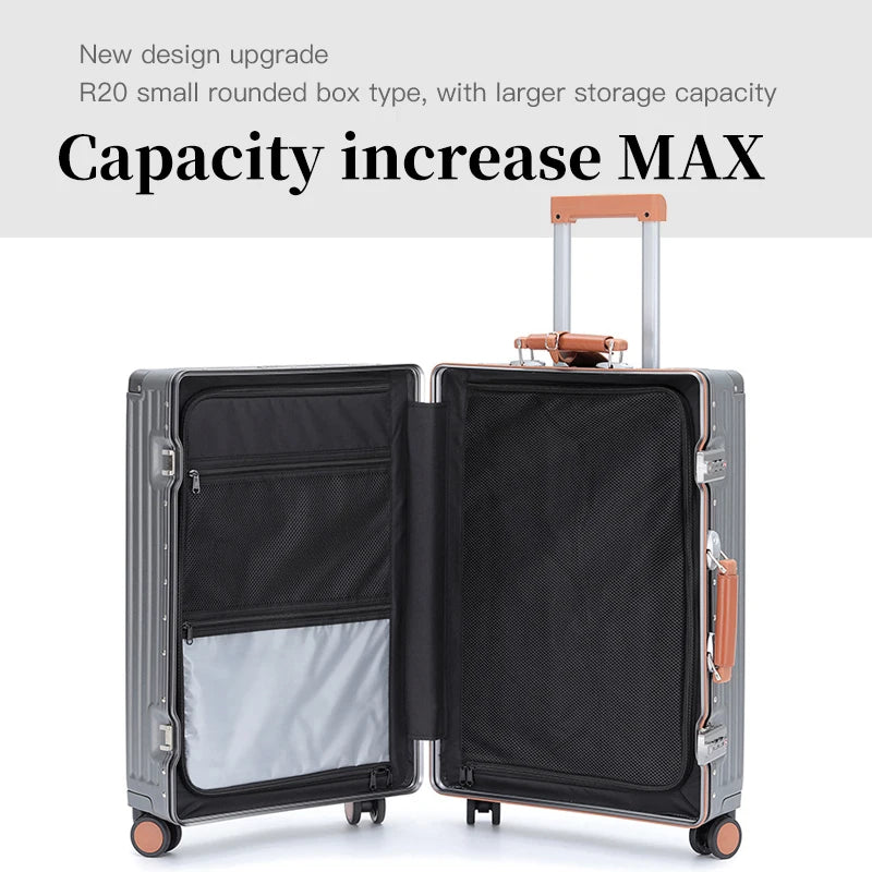 Valise rigide en PC + ABS avec cadre en aluminium SUSHIMU – bagage à roulettes avec verrouillage TSA, 20, 24, 26 et 28 pouces