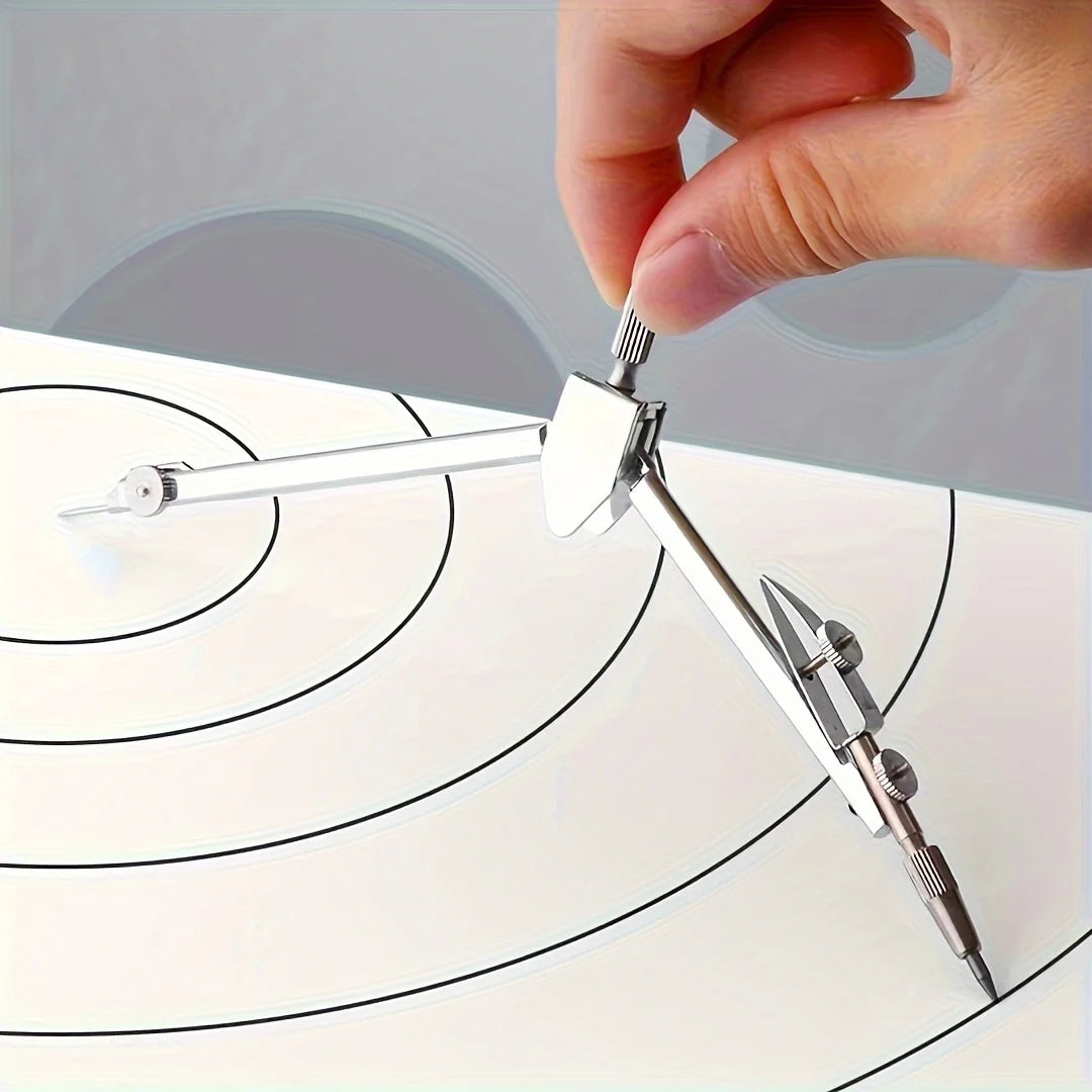 Compas en métal de haute précision, outils de dessin professionnels, outils de dessin de cercles mécaniques, outils de dessin d'ingénierie, 1 paquet