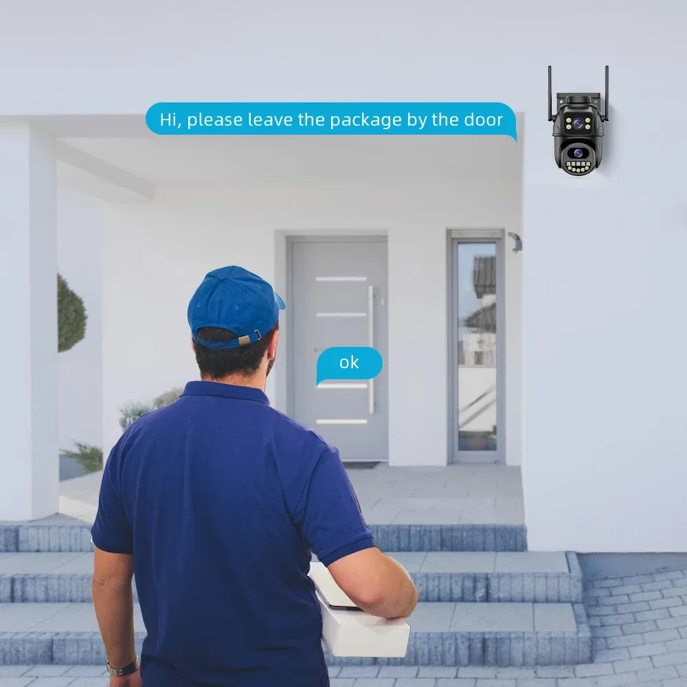 4K 8MP,4X,AI,ECT,ONVIF,Outdoor Security WiFi PTZ IP Camera