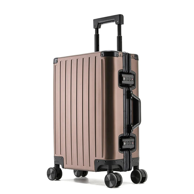 Valise rigide en alliage d’aluminium et de magnésium avec cadre en aluminium SUSHIMU – bagage à roulettes, 20, 24, 26 et 28 pouces