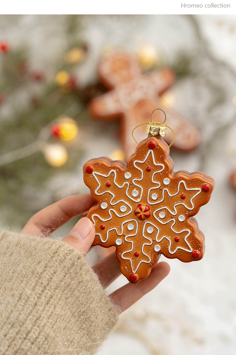 Décorations de Noël, Bonhomme en pain d'épice, Pendentif de décoration d'arbre de Noël créatif, bonhomme de biscuit, flocon de neige, wapiti