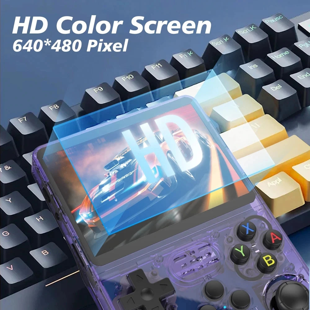 R36S Retro Video Game Console Linux System 3.5 Inch IPS Screen Handheld Video Player 64GB