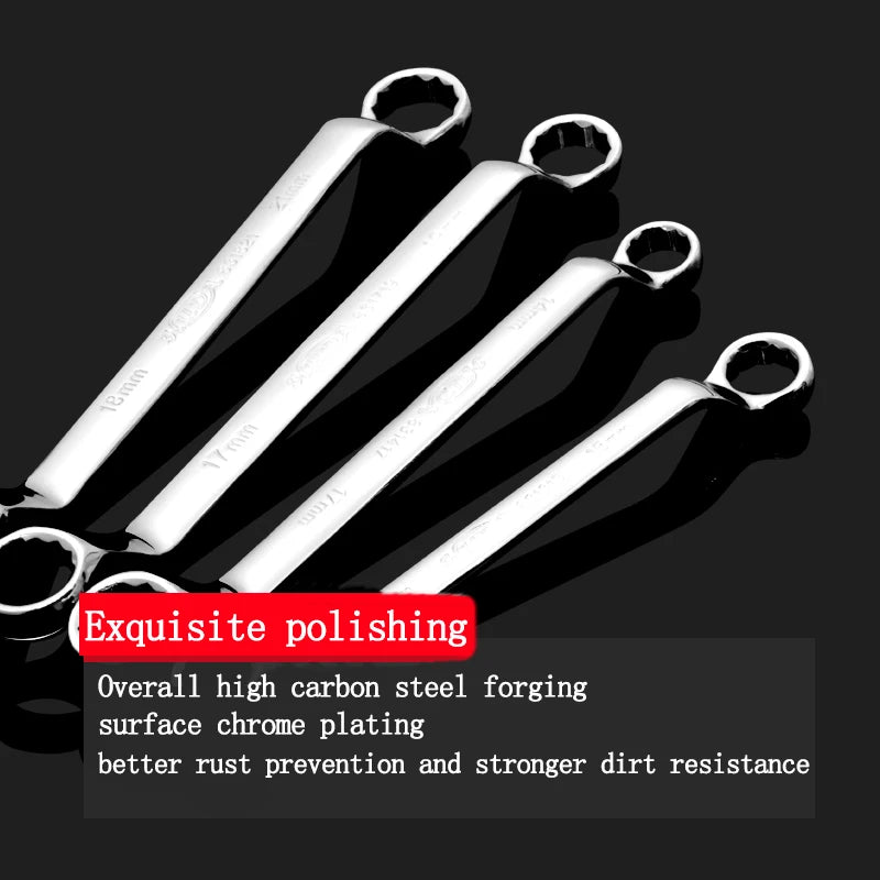 Clé à œil, Clé à double extrémité multifonctionnelle Clé polygonale à double tête Clé à anneau décalée durcie traitée thermiquement