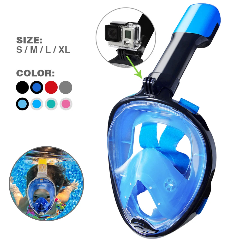 Masque de plongée en apnée pour enfants et adultes, masque intégral, lunettes anti-buée, équipement de natation, plongée sous-marine