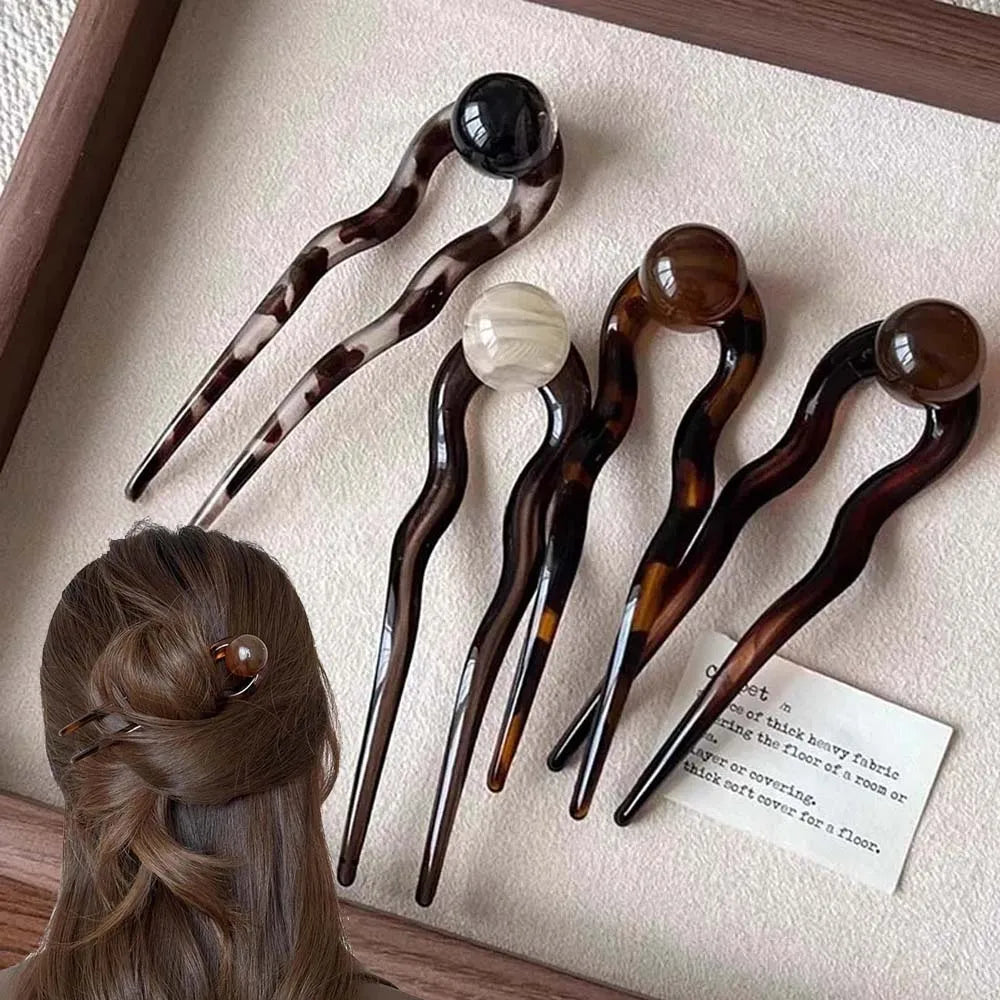 Retro U-förmige Haarnadel aus Acetat für Damen