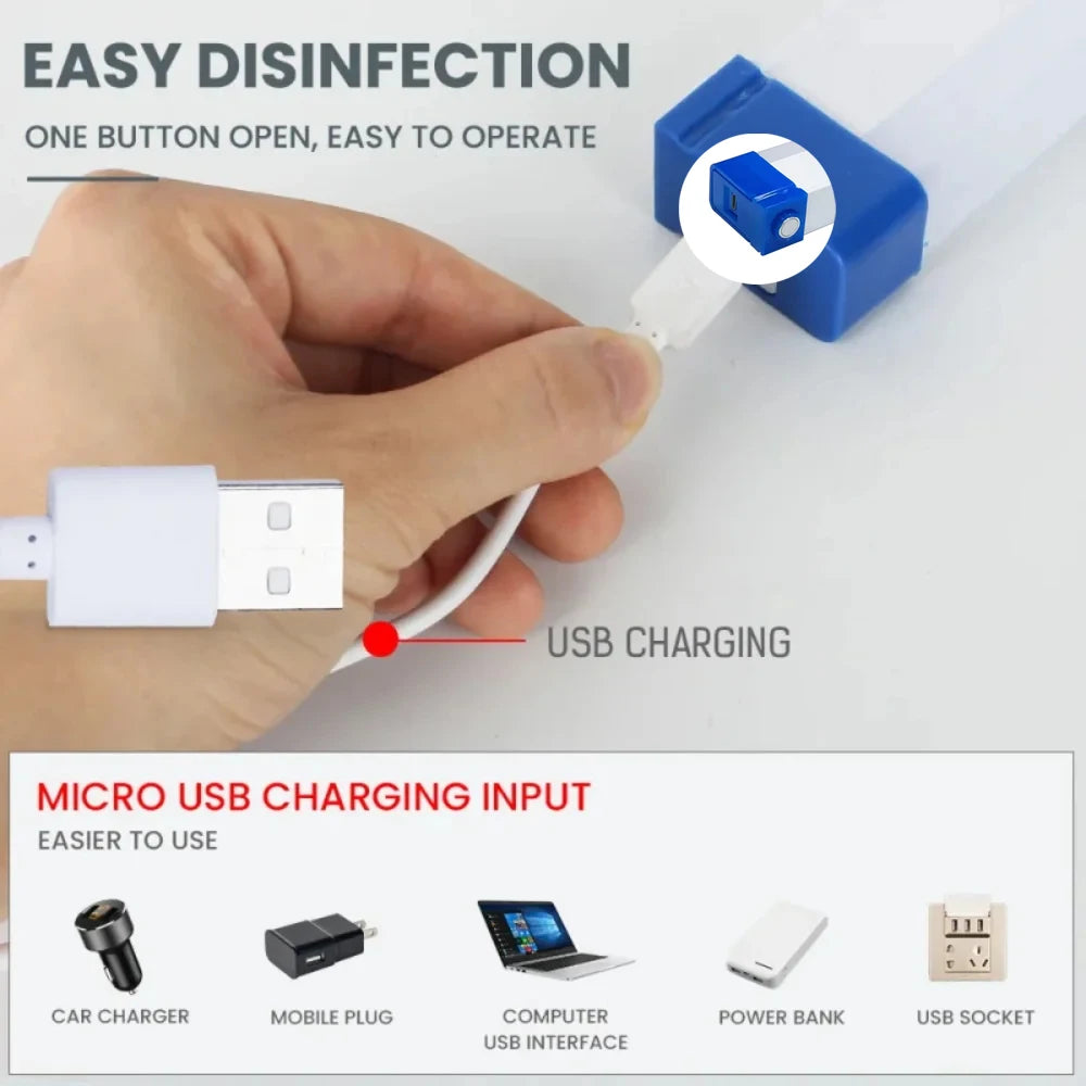 30 cm große, wiederaufladbare LED-Röhren-Campingleuchte mit magnetischer Aufhängung und tragbarer Glühbirne für Notfall- und Außenbeleuchtung