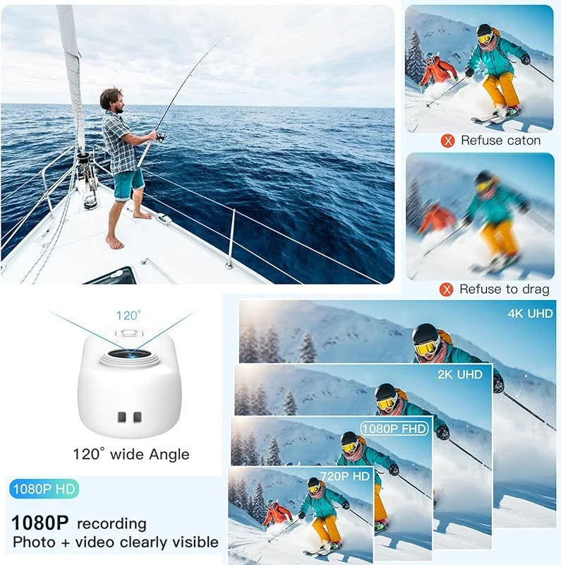 Mini caméra sport 4K WiFi UHD – Caméra d’action compacte poche