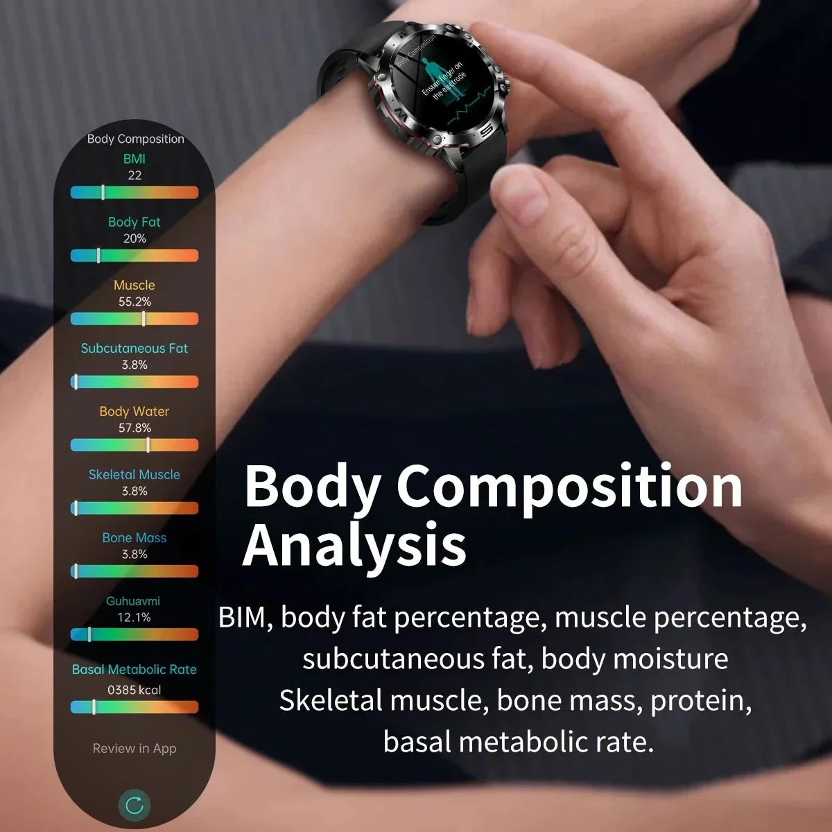 Smartwatch, ECG + PPG Smart Watch for Men, Bluetooth, Android, IOS