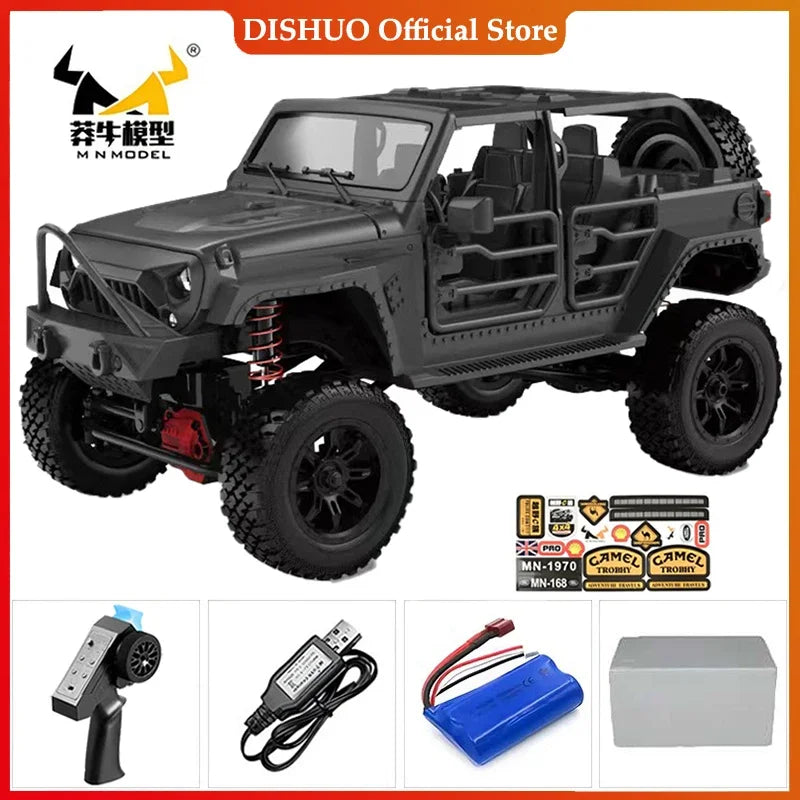Voiture sur chenilles RC 4x4 MN128 MN82S 2.4G, Buggy d'escalade professionnel avec lumière LED, voitures télécommandées à grande échelle, jouets pour garçons, cadeau