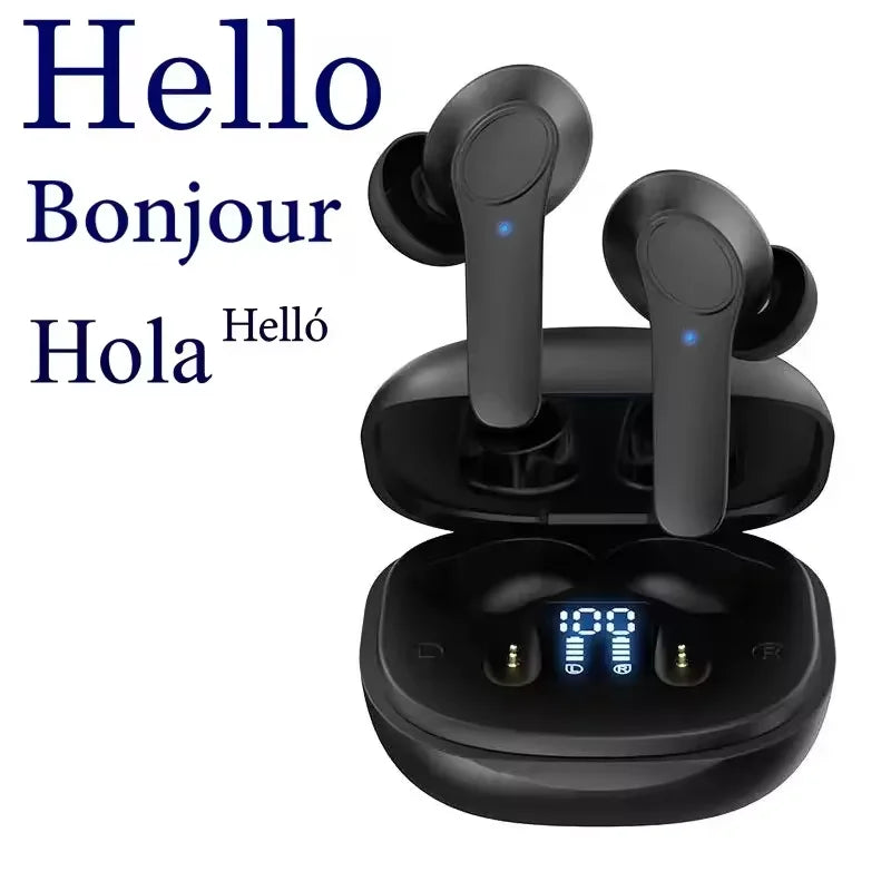 Écouteurs traducteur en temps réel, 144 langues, 4 modes de traduction, sans fil, BT, suppression du bruit, étanche IPX6