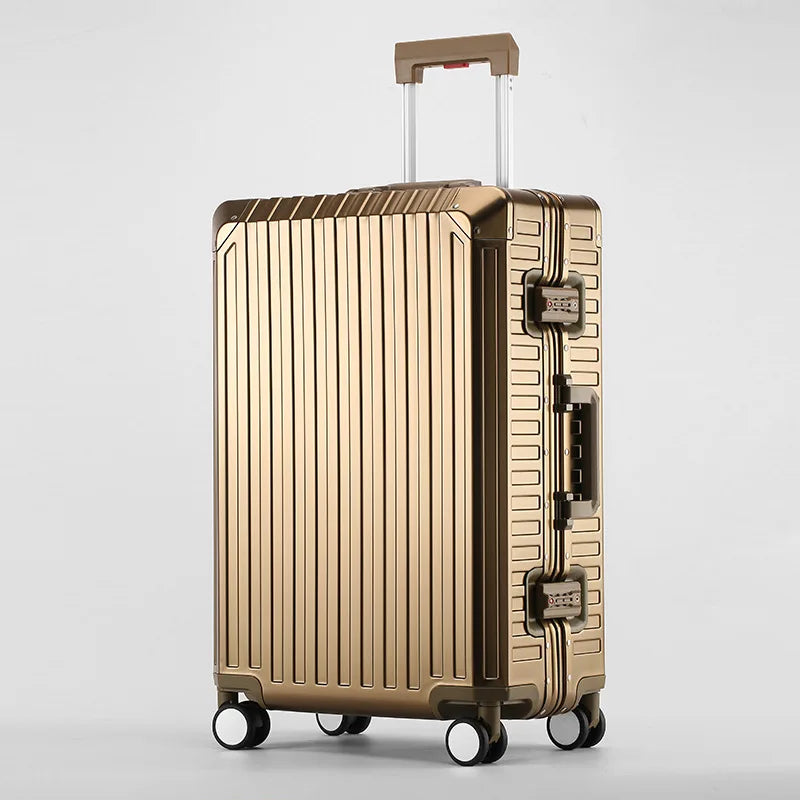 Valise à roulettes en aluminium pour voyage SUSHIMU – hommes et femmes, 20, 24 et 28 pouces