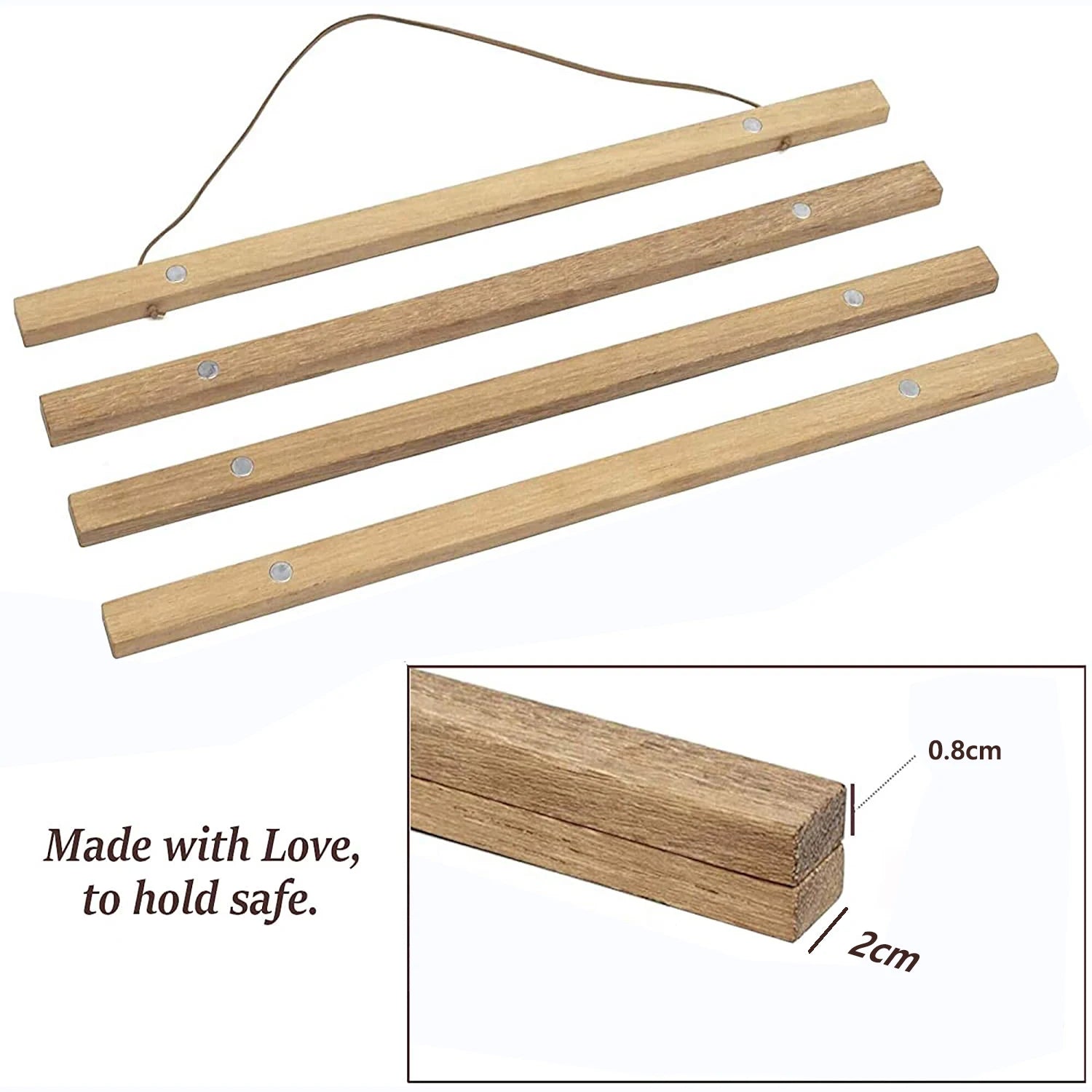 Cadre d'affiche magnétique en bois de pin, support de Photo suspendu pour images, impressions sur toile, affiche, défilement, support d'impression d'art