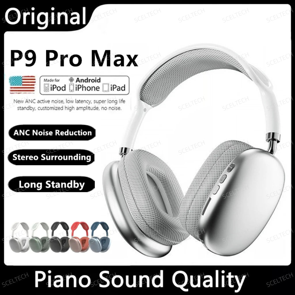 Casque sans fil P9 PRO MAX Air avec suppression du bruit, écouteurs Bluetooth, micro, écouteurs sur l'oreille