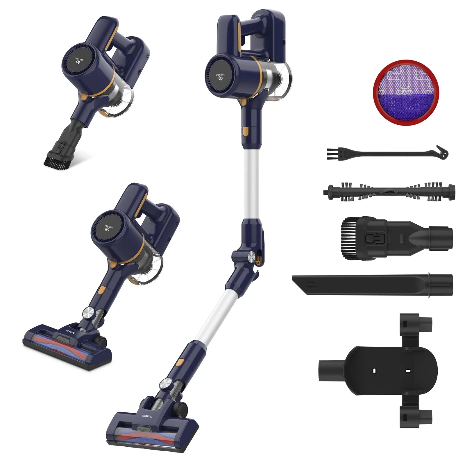 Aspirateur Balai Sans Fil N7 – 35 kPa, Bac à Poussière 1,2 L, Batterie Longue Durée, Autonomie Jusqu’à 55 min, Brosse 6‑en‑1