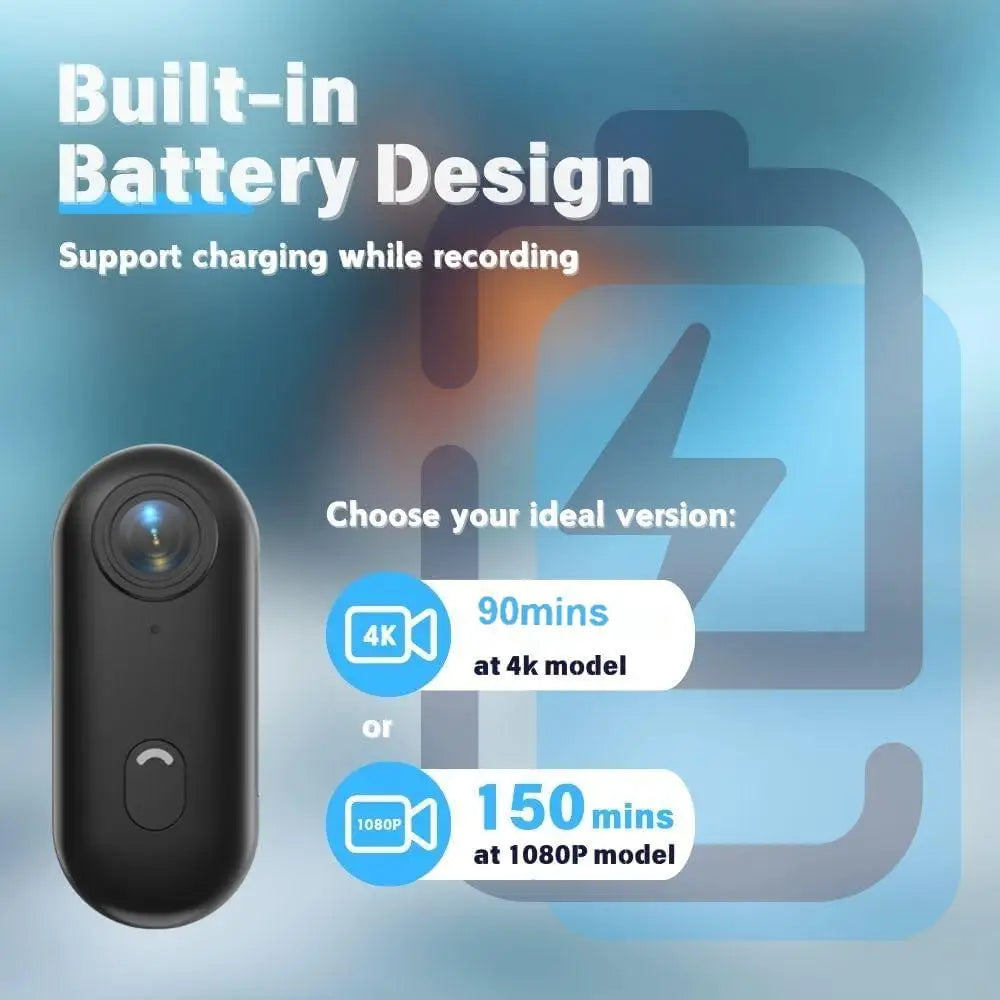 Mini-Kamera 4K JETO H88 – Tragbar, WLAN, Mikro-Sportkamera