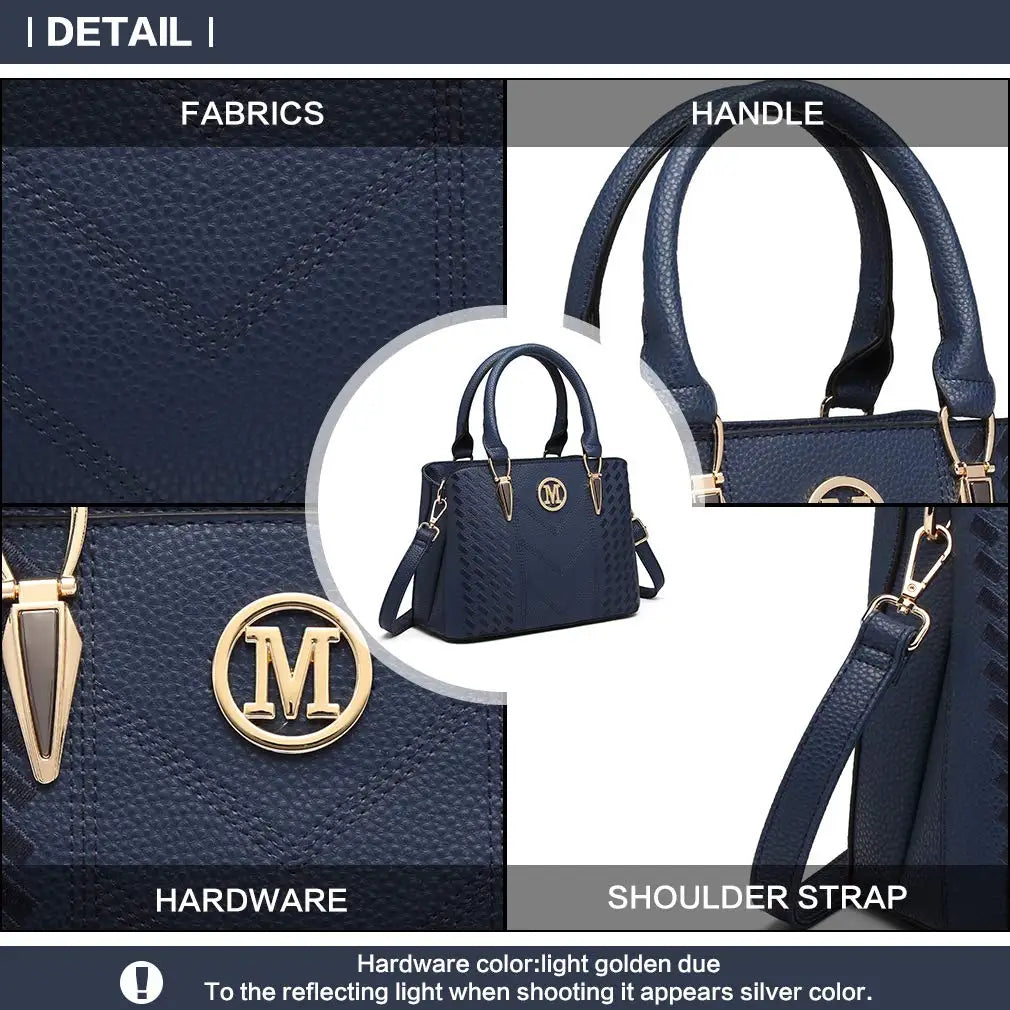 Sac à main à motif litchi pour femmes Miss Lulu – sac à poignée moyenne, élégant et polyvalent