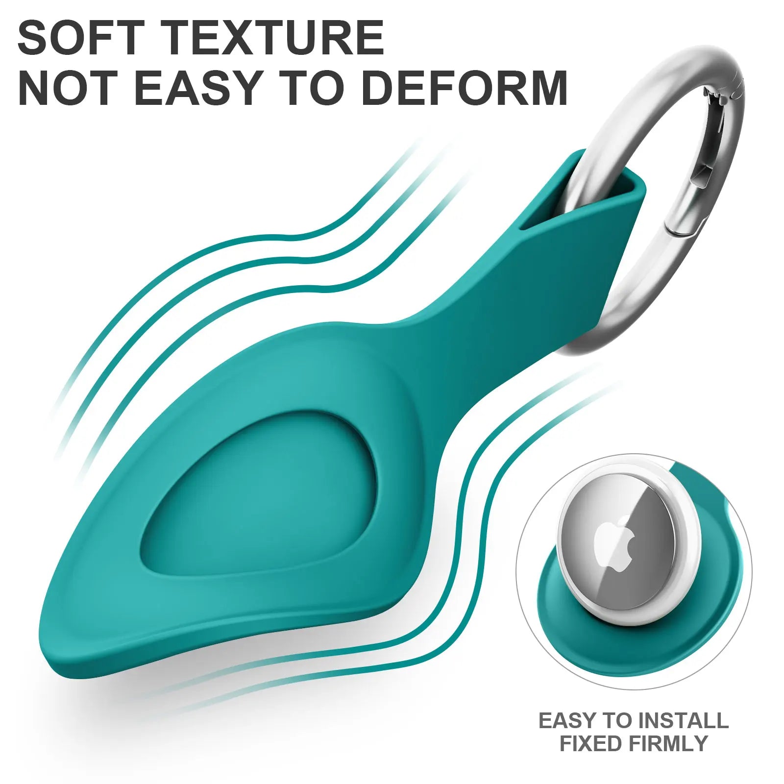 Étui en silicone pour Apple Airtags, coque de protection,porte-clés pour Apple Air Tag