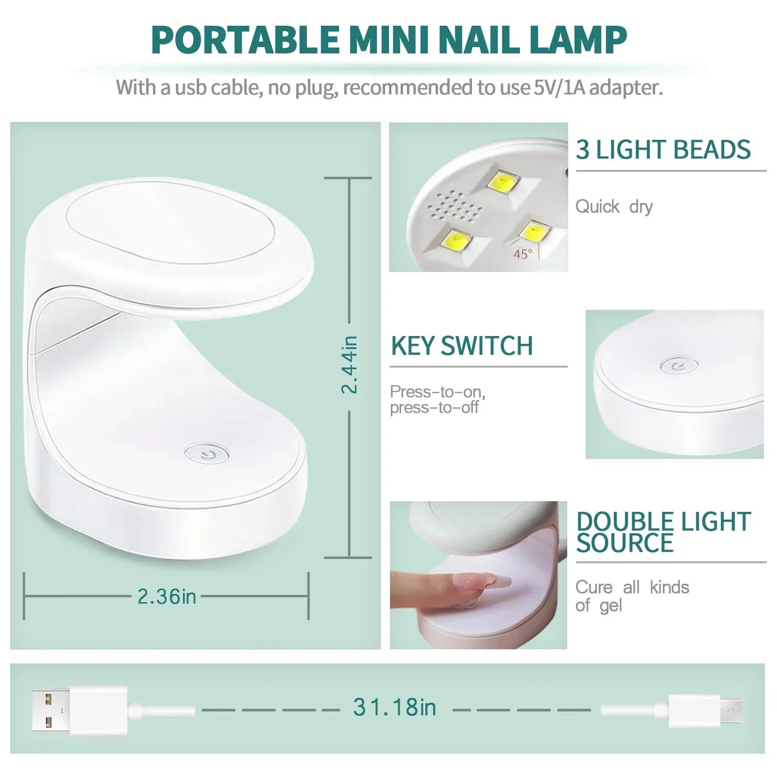Gel UV Souple, Pointes, Lampe et Outils - Nailpop Kit d’Extension d’Ongles 600 pièces 