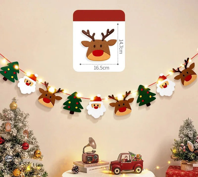 Bannière de Noël et Guirlande LED DIY, Décoration Fête et Maison, Ornements Joyeux Noël