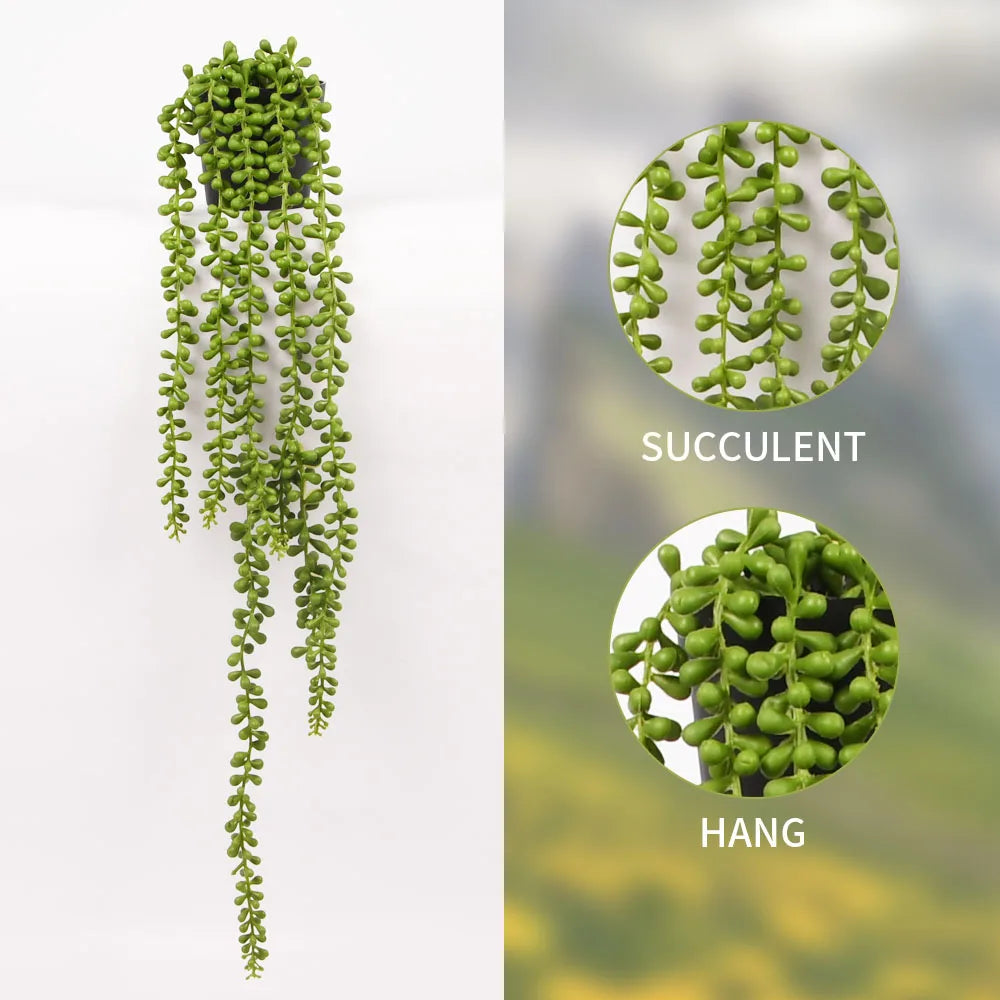 Plantes vertes artificielles sans pot, plantes de vigne, fausse plante verte, accessoires pour la maison, décoration de jardin, intérieur/extérieur.