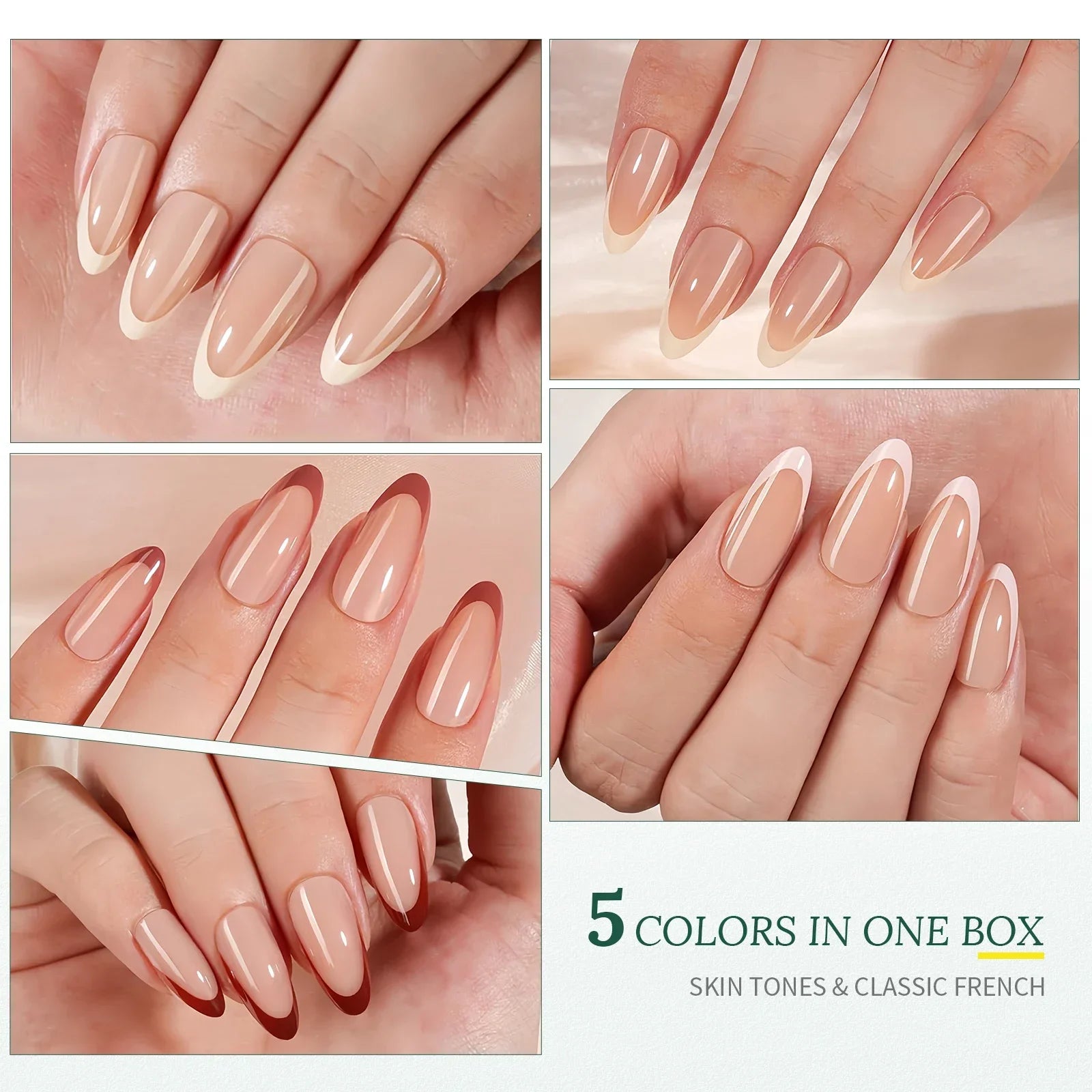 Pointes d’Ongles en Gel Français Pré-Colorées - Nailpop 150 pièces
