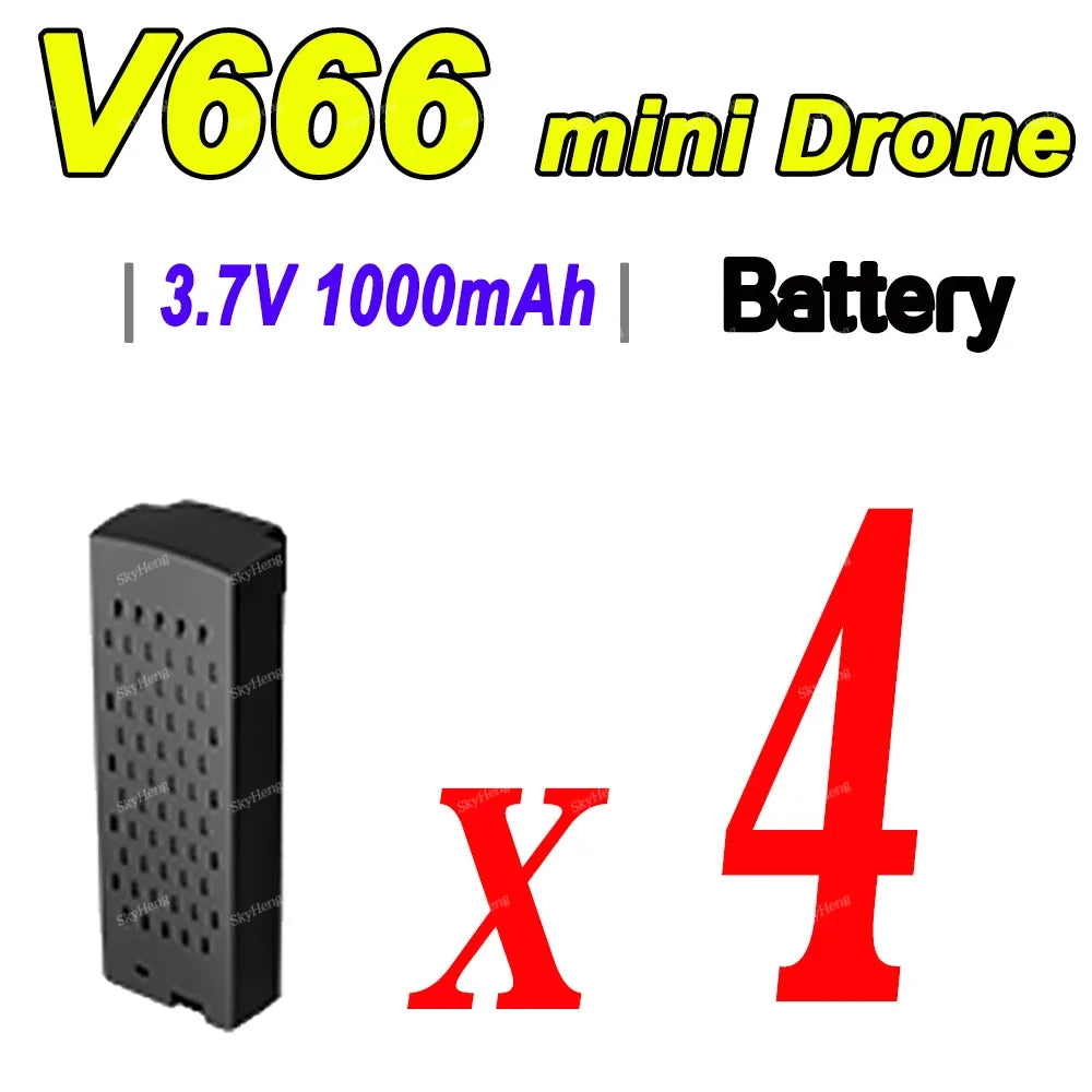 Batterie de Drone V666 3.7V 1000mAh, batterie d'origine pour Drone/RC Quadcopter V666, batterie de rechange, accessoires et pièces